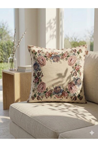 Believe Kinay Yuv.Çi̇çekli̇ Jacquard Woven Tapety Cream Kirlent 45*45
