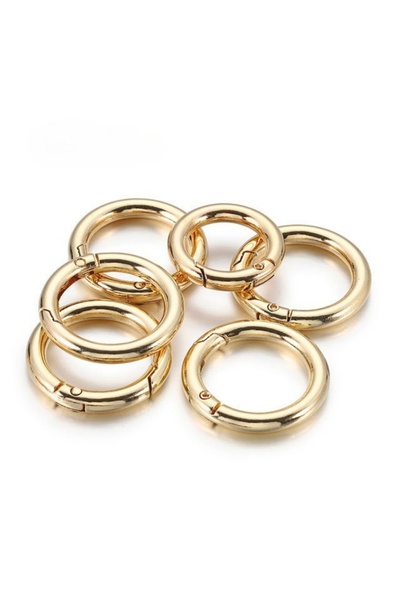 Choice5 10pcs 24mm gold color 10 Pcs Metal Spring O Rings Clip Keychain Round...
