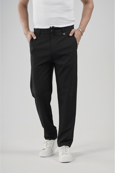 Butik Trend Biz Skinny Fit Waist Tie Fabric Trousers