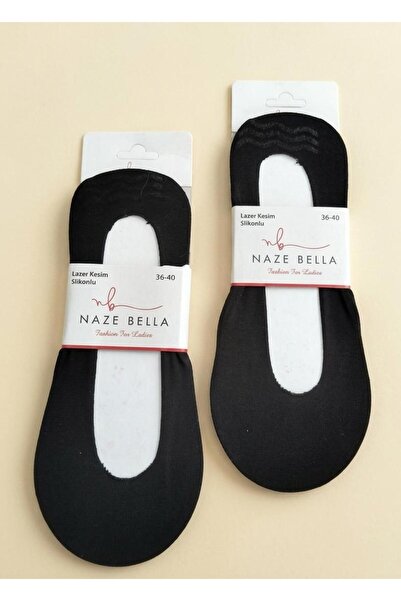 Naze Bella Fashion For Ladies Lazer Kesim Arkası Silikonlu Babet Çorap