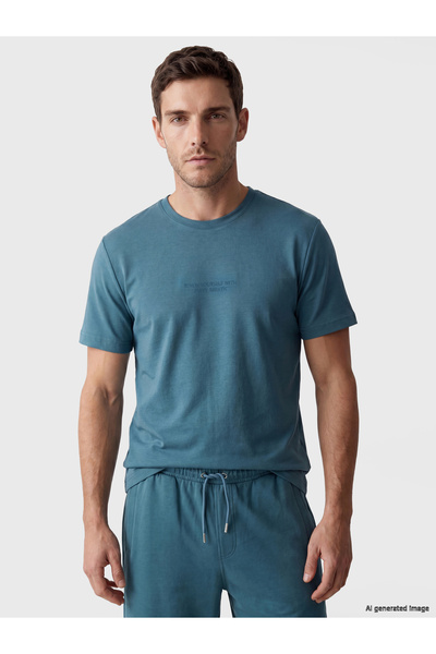 LC Waikiki Ανδρικό T-shirt με στρογγυλή λαιμόκοψη, τυπωμένο, με υφή που αφήνε...