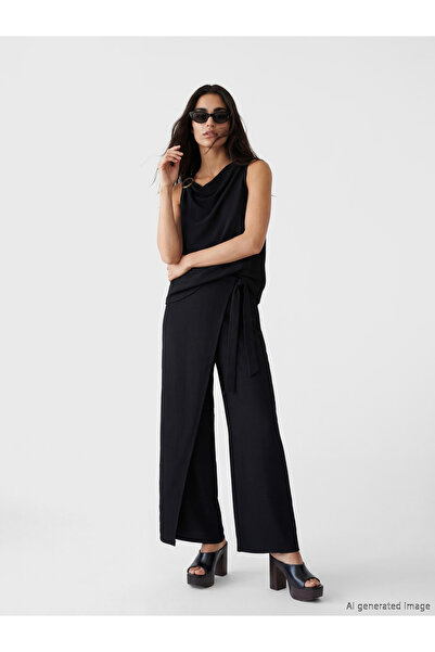 LC Waikiki Pantaloni de damă cu picior larg și șnur