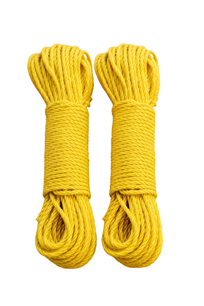 Generic Set of 2 Nylon Clothesline Ropes 4mm x 13m – Yellow
