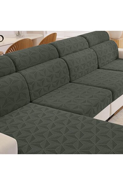 Dotail Set de 4 huse elastice pentru pernele scaunelor de canapea, 3+1 locuri...