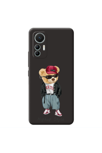 Other Xiaomi Mi 12 Lite Hip hop style Black Colored Silicone TPU Θήκη