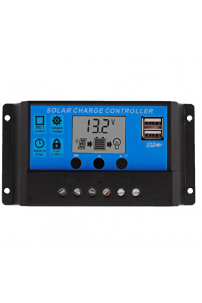 Generic منظم شحن بطارية الألواح الشمسية PWM 40A مع منفذي USB مزدوجين 12 فولت ...