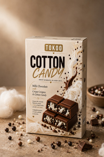 Tokoo Cotton Candy - 75g*20ad. Pişmaniye ve Pirinç Patlaklı draje dolgulu Sütlü çikolata
