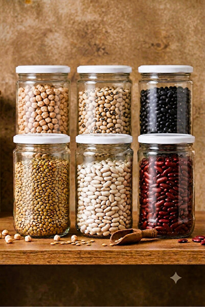 junibeliw 6 Pcs Multipurpose Glass Bottle 660Cc Tomato Sauce Round Canning Ja...