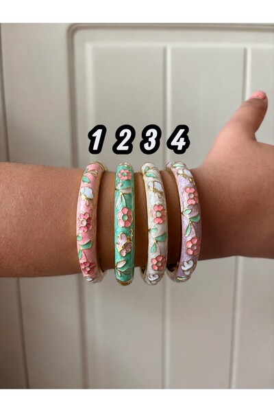 POKAK 14K ÇOCUK ÇİÇEK KELEBEK MİNELİ KELEPÇE PİRİNÇ BİLEKLİK
