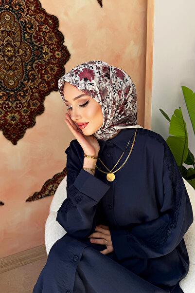 KUQOS وشاح نوستالجيك جاردن أكوا الناعم للنساء بنمط الزهور العتيق