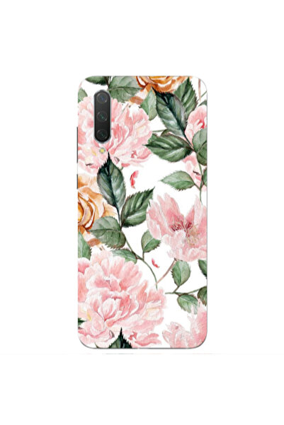 Other Xiaomi Mi 9 Se Pink rose and laves Transparent Silicone TPU Θήκη