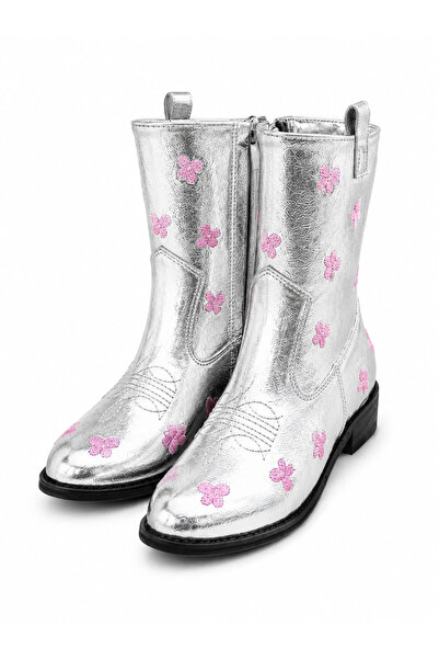 Turkuaz Ayakkabı Silver Embroidered Girls' Boots