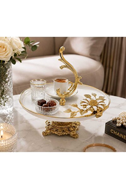 Asi Home GOLD AYAKLI PORSELEN KURABİYELİK&ÇİKOLATALIK&SUNUMLUK