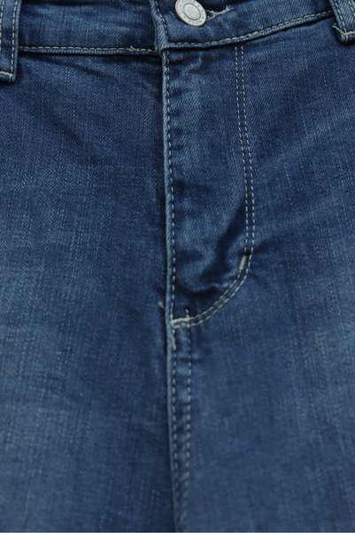 MODAQU Pantaloni din denim cu talie înaltă și buzunare - Tint