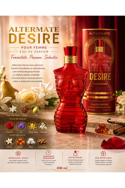 LUXEROM Parfum Damă Altermate Desire 100 ml – Seducție, Eleganță și Feminitat...