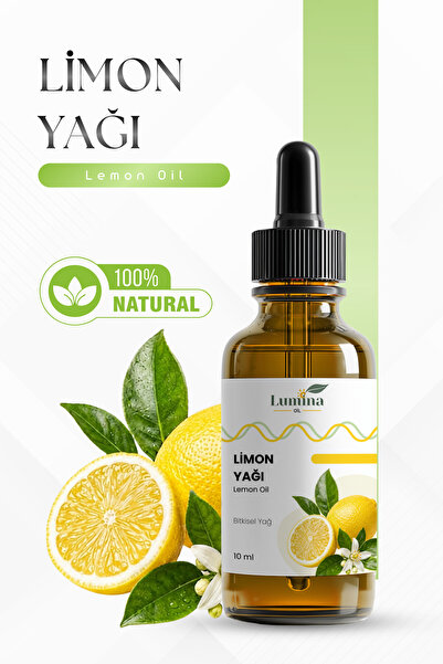 LUMİNAOİL Limon Yağı 10 ML (Lemon Essential Oil) Uçucu Yağ Damlalıklı Cam Şişe