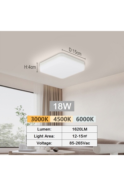 Choice3 Neutral light ED-SQ-18W LED Ceiling Lamp 18-48W Flush Mount Fixture 3...