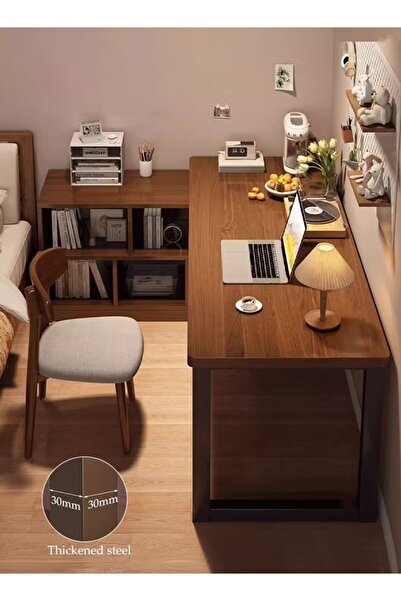 DOMEET L Shaped Computer Desk 2 in 1 Home Bookshelf and Computer Office Desk ...