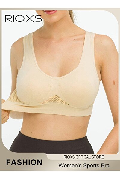 RIOXS Women's Sports Bar, Breathable Hollow Out Mesh Lingerie For Women, Soil...