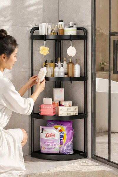 Generic 4 Tier Plastic Corner Storage Shelf Shower Organizer Bathroom Kitchen...