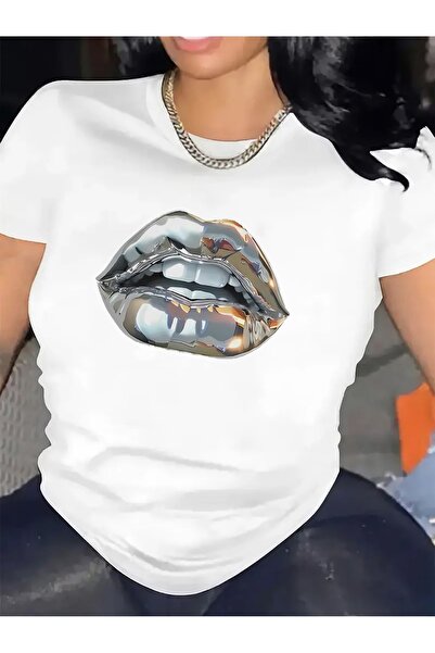 NOURAM Lightweight And Durable Short-Sleeved T-Shirt Featuring a Silver Metal...