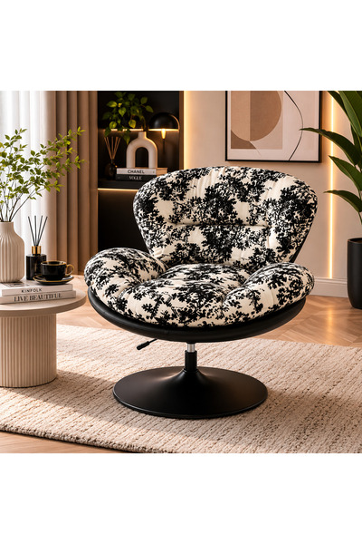 N.zone Modern Luxury Swivel Lounge Chair - Wide, Comfortable Seating with Sta...