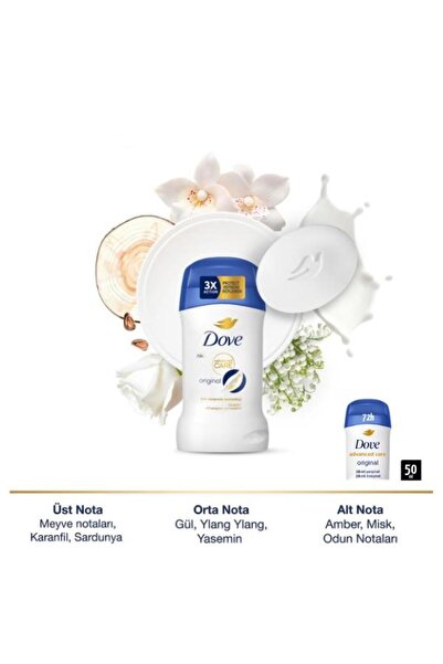Dove (Dove) Stick Deodorant Dove Original Kadın Stick Deodorant Advanced Care...