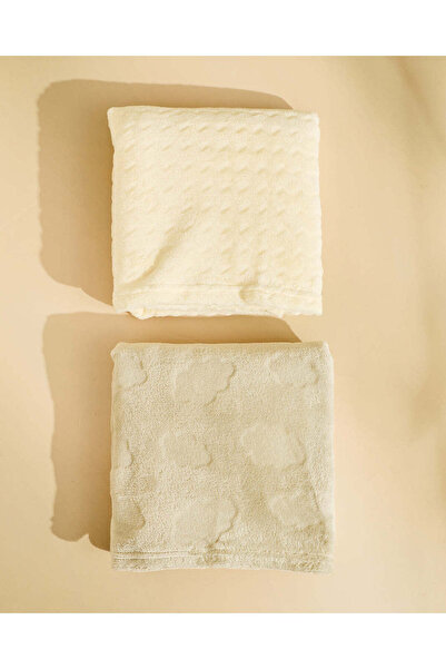 REDTAG Baby Grey And Beige Blanket 2 Piece Set