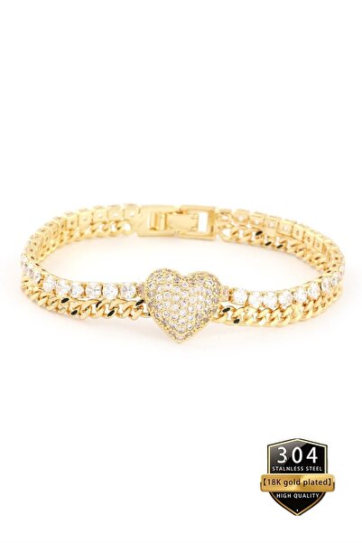 takantakana Vip, Baguette Waterway Weave Pave Heart Bracelet, in Wooden Box 62