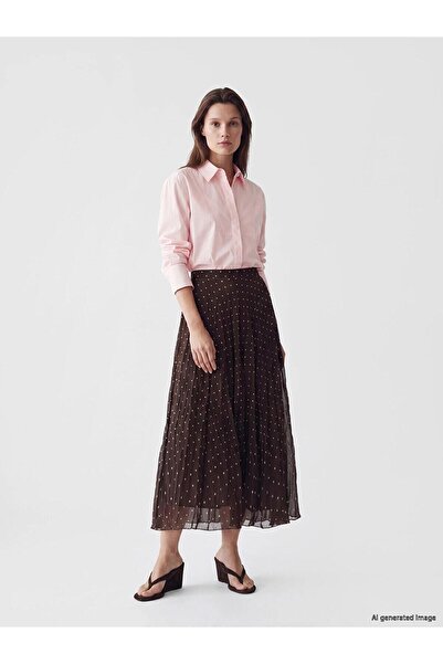 LC Waikiki Elastic Waist Polka Dot Pleated Skirt (S6)