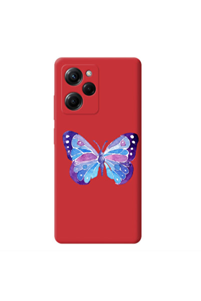 Other Xiaomi Poco X5 Pro Big Butterfly Red Colored Silicone TPU Θήκη