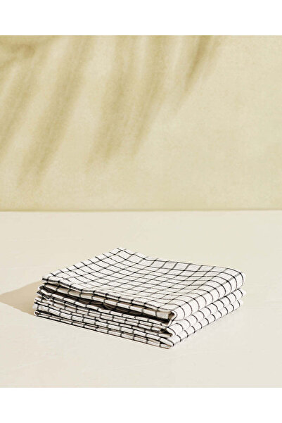REDTAG White Checkered Kitchen Towel Set (3 Piece)