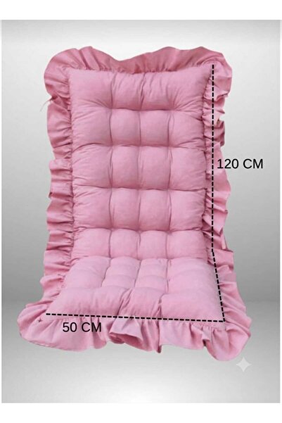 MoMMe SAÇAKLI SALLANAN SANDALYE MİNDERİ BANK MİNDERİ 50*120 CM ŞEKER PEMBESİ