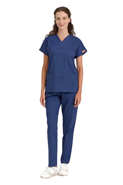 Brl Üniforma [Logosuz] Patriot Blue Lycra Doctor and Nurse Uniform Unisex Sur...