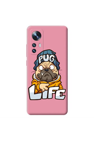 Other Xiaomi Mi 12 Pug Life 2 Pink Colored Silicone TPU Θήκη