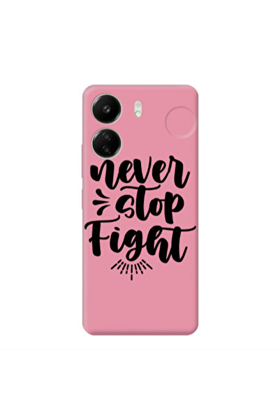 Other Xiaomi Redmi 13C Never stop fight Pink Colored Silicone TPU Θήκη