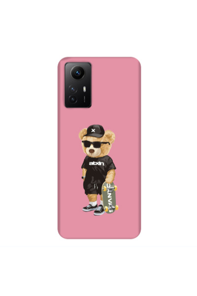 Other Xiaomi Redmi Note 12s Bear with glasses Pink Colored Silicone TPU Θήκη