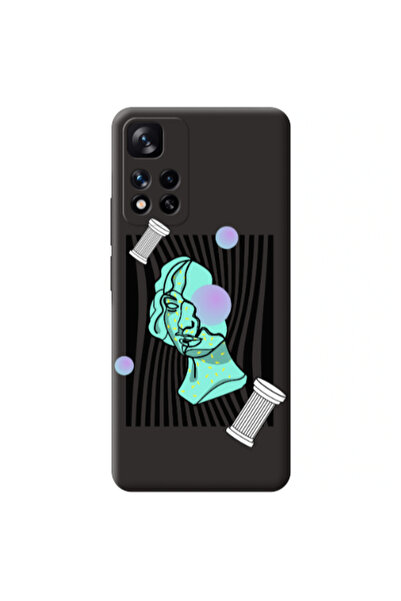 Other Xiaomi Redmi Note 11 Pro 5G Columns Black Colored Silicone TPU Θήκη