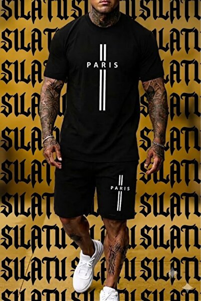 SILATU SET NOU DE TRICOU ȘI PANTALONI SCURTĂ CU IMPRIMEU PARIS