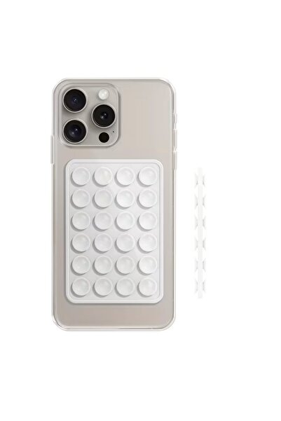lemontti Suport Silicon Duo cu ventuze pentru telefon Alb