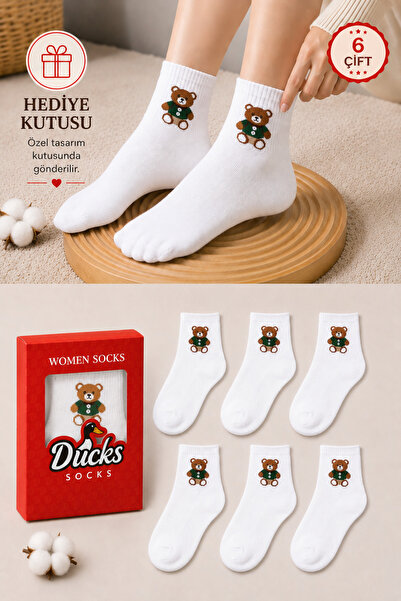 Ducks Socks Women's Teddy Bear Socks Gift Boxed Cotton Short Socks with Teddy...