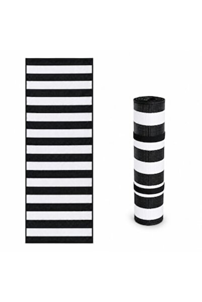 SHOPIENS Saltea de plajă, Shopiens, negru-alb, 180x60cm, rulabilă, utilizare ...