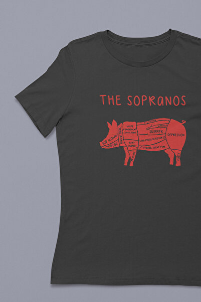 buzagi tasarım ürünleri The Sopranos Unisex Siyah Regular Tişört