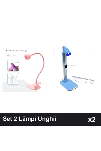 NAİLS Set 2 Lămpi LED Lanternă + UV/LED pentru Uscare Unghii, 3W, Flexibilă, ...