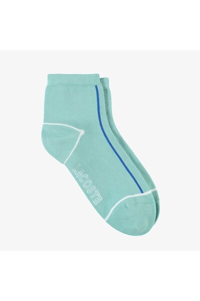 Lacoste Памучни спортни чорапи до глезена с плетено лого, унисекс, зелени