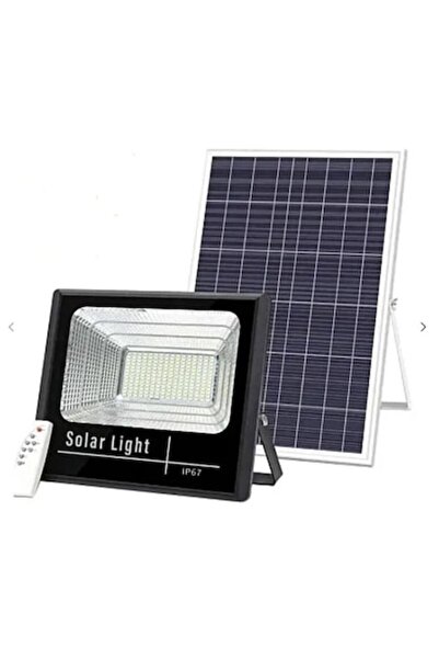 Jortan Kit proiector LED reglabil de 100W cu panou solar individual și teleco...