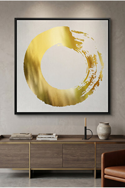 Jasmine Art Abstract Metallic Circle Islamic Wall Art | Framed Canvas Print w...