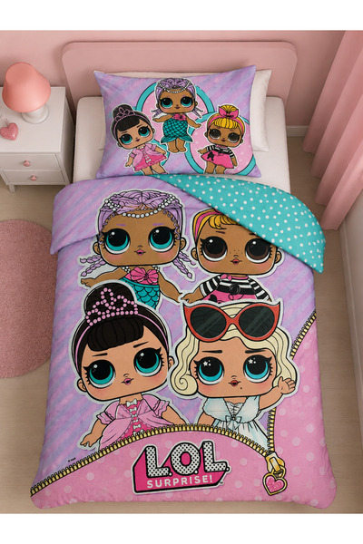 L.O.L. SURPRISE Lenjerie de pat LOL Surprise!, 100% bumbac, 140 × 200 cm, 2 p...