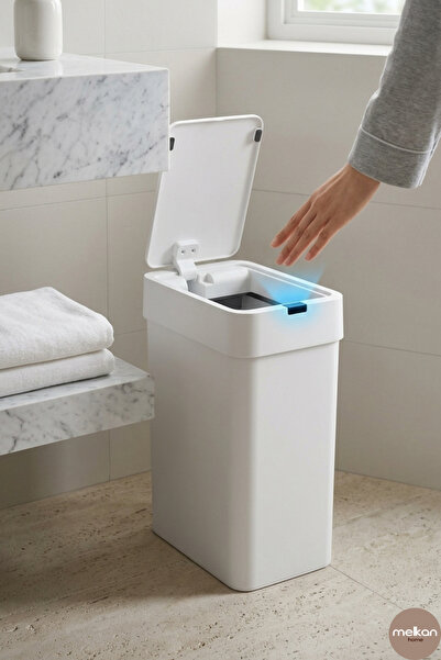 Melkan Home Coș de gunoi cu senzor Slim 9 litri – Coș de gunoi inteligent făr...
