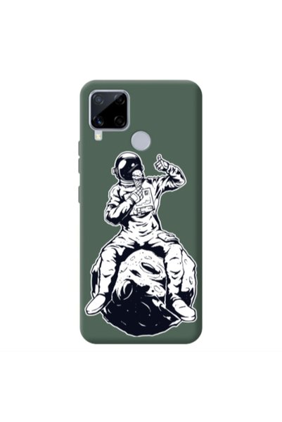 Other Realme C25 ice cream in space Dark Green Colored Silicone TPU Θήκη